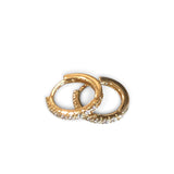 Thin Line CZ Clicker Gold Fill Hoops