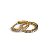 Thin Line CZ Clicker Gold Fill Hoops