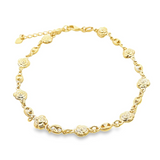 Puffed Rose Mariner 18K Gold Filled Anklet