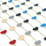 Enamel Hearts Chain 18k Gold Fill Bracelet