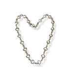 Rhodium silver heart anklet