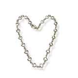 Rhodium silver heart anklet
