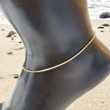 1mm Snake Box 18K Gold Fill Chain Anklet