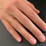 Skinny Band & Braid Stack Gold Fill Rings Up to Size 12!