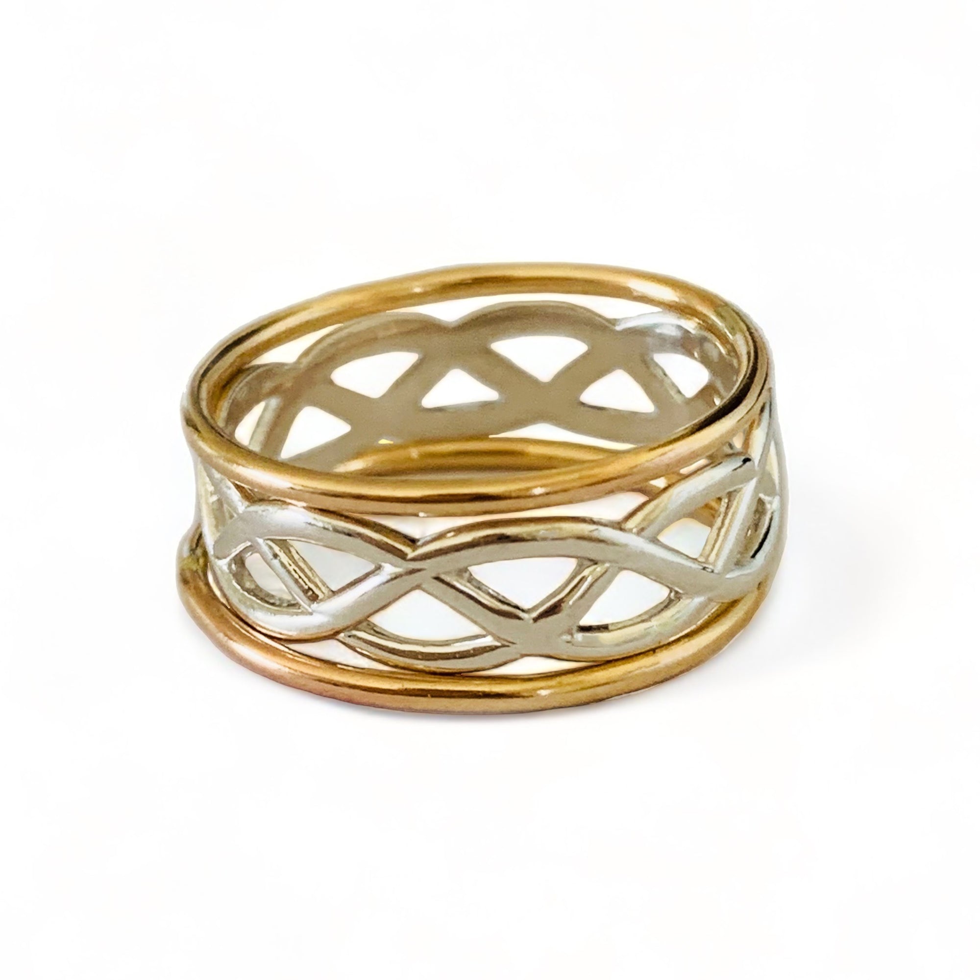 Celtic Weave Stack 14K Gold Toe Rings