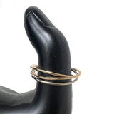 Three Strand Interlock Fidget Ring 14K Gold