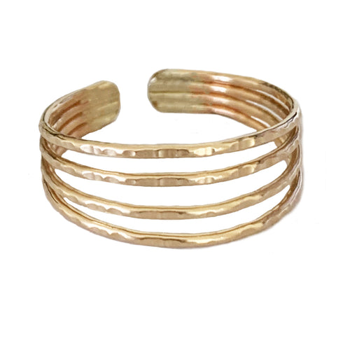 New! Four Strand Gold Adjustable Toe Ring