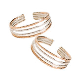 Four Strand Sterling & Gold Fill Adj Toe Ring