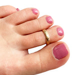 Garden Party Gold Fill Adjustable Toe Ring shown on a foot