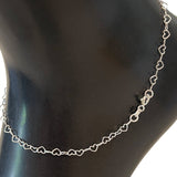 Mini Heart Chain Sterling Silver or Gold Filled Anklet