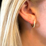 Thin Line CZ Clicker Gold Fill Hoops