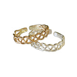Mermaid Braid Sterling or Gold Fill Adj Toe Ring
