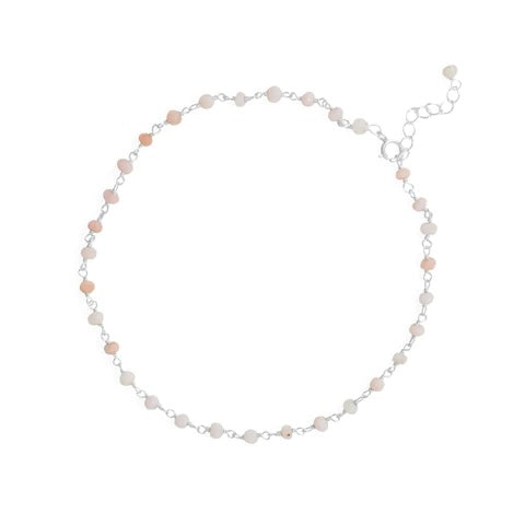 Pink Party Opal Sterling Anklet