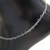 Mini Heart Anklet and 2mm Band Toe Ring Gift Set