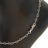 Heart Chain Sterling Silver Anklet