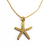 CZ Starfish Necklace 18k Gold Fill