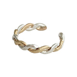 Braid Twine Medley Sterling Silver & Gold Fill Adjustable Toe Ring