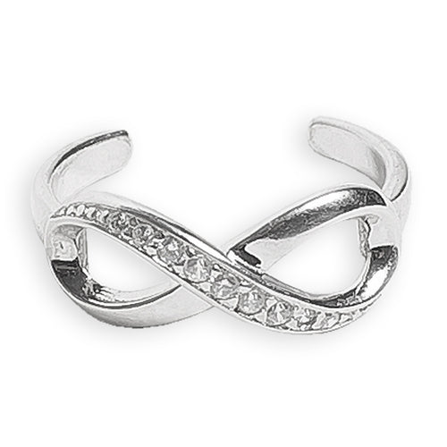 CZ Infinity Sterling Adj Toe Ring