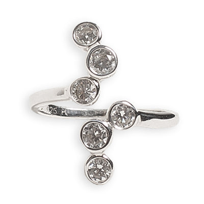 CZ High Seas Sterling Adj Toe Ring