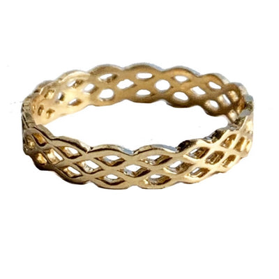 Basket Weave 14K Gold Toe Ring