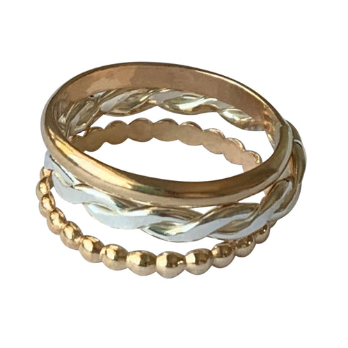 BBB - Braid Bee & Band Stack Toe Rings