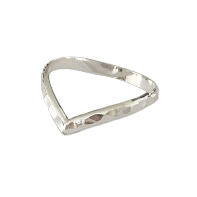 Hammered Chevron Sterling Thumb Ring