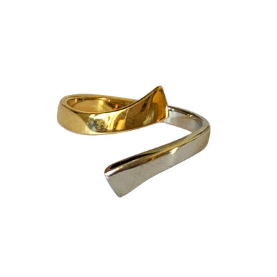 Front Wrap 2 Tone Gold Toe Ring