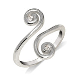 CZ Double Swirl Adj Toe Ring