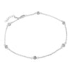 Bezel CZ Sterling Anklet