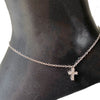 CZ Cross Sterling Anklet