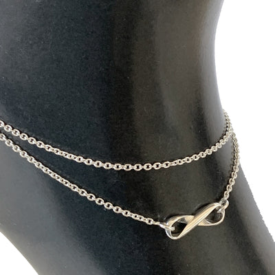 Double Strand Infinity Sterling Anklet