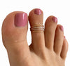 Four Strand Sterling & Gold Fill Adjustable Toe Ring shown on a toe