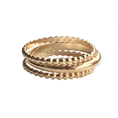 Bee Bands & 3mm Stack Gold Fill Toe Rings