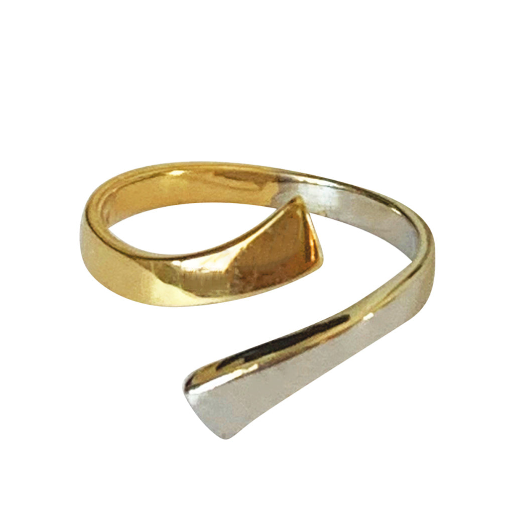 Front Wrap 2 Tone Gold Toe Ring