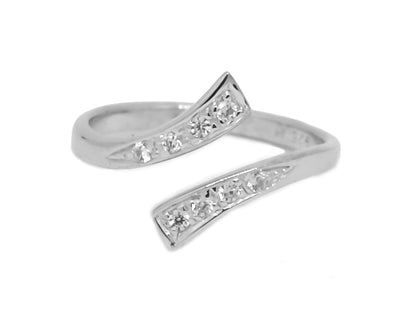 Wrap Around CZ Adj Toe Ring