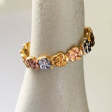 Aloha Lei Sterling & Gold & Pink Toe Ring