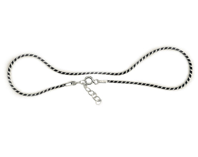Black & Sterling Slinky Anklet