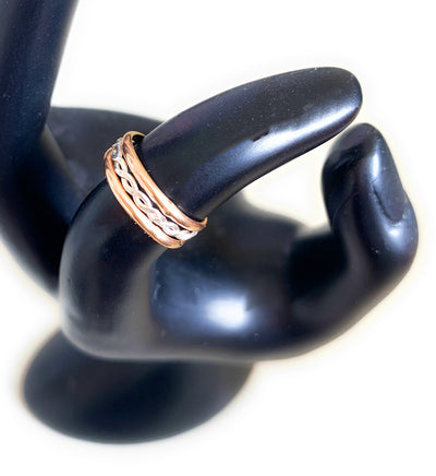 Braid Stack Gold Fill & Sterling Adj Toe Ring