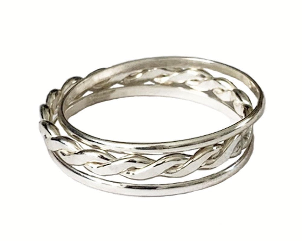 Skinny Bands & Medium Braid Stackable Rings