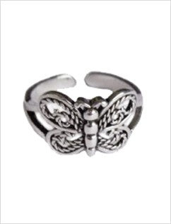 Butterfly Sterling Adjustable Toe Ring