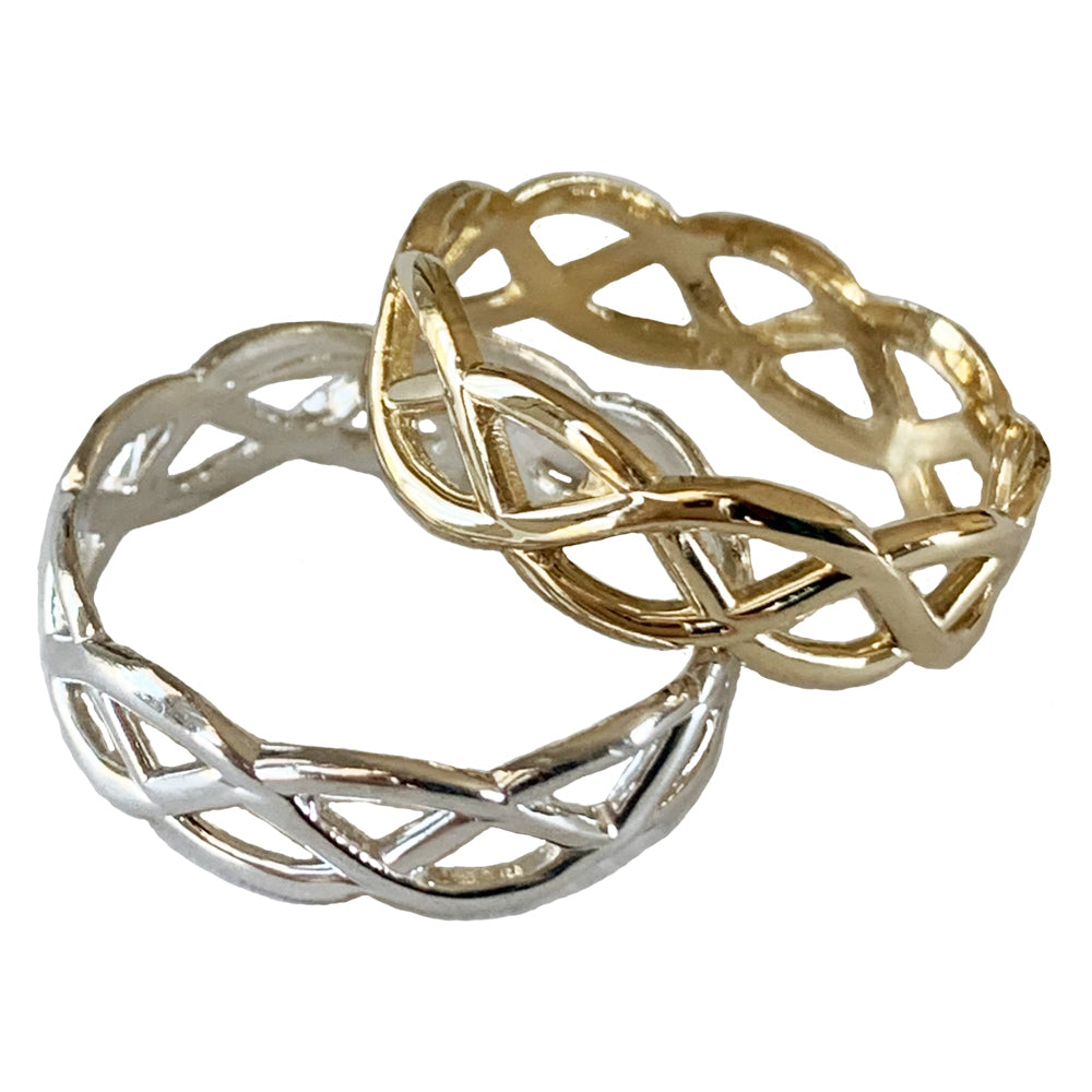 Celtic Weave 14K Gold and Sterling Silver Toe Rings