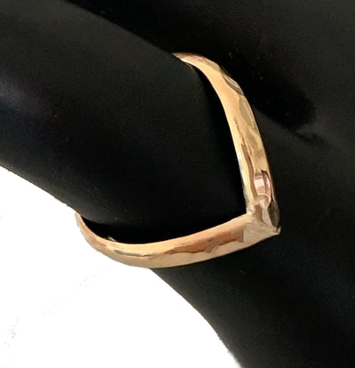 Hammered Chevron Gold Fill Thumb Ring