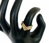 Triple Hammered Chevron Mixed Metal Thumb Ring on Index Finger