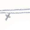 CZ Cross Sterling Anklet