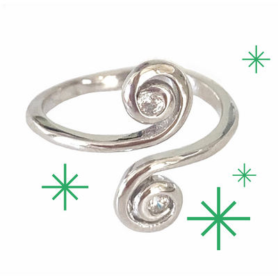 CZ Double Swirl Ring