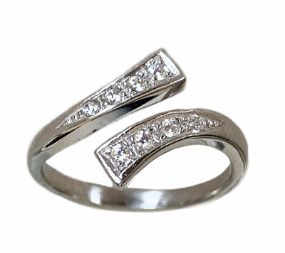 Wrap Around CZ Adj Toe Ring