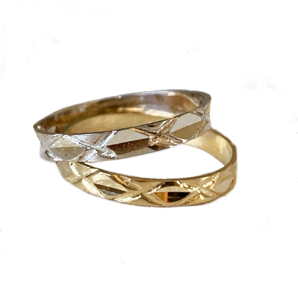 Diamond Cut 14K Gold Toe Ring