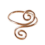 Swirly Gold Fill or Sterling Adj Toe Ring