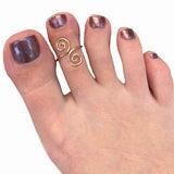 Swirly Gold Fill or Sterling Adj Toe Ring