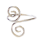 Swirly Gold Fill or Sterling Adj Toe Ring